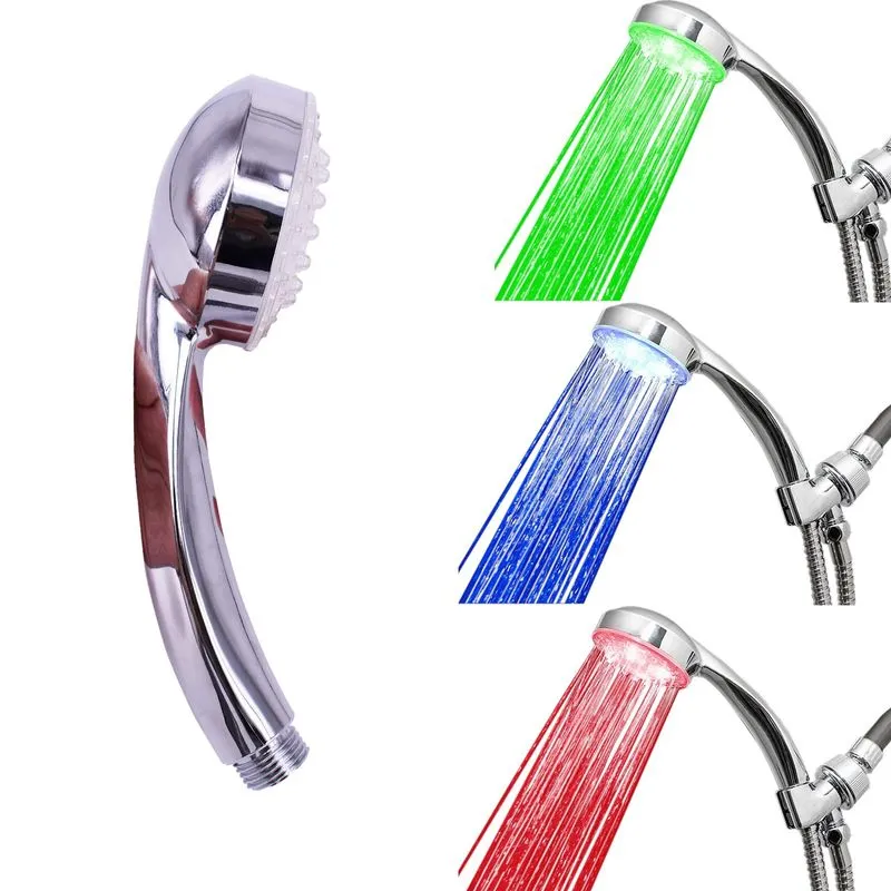 Dogxiong 3-Color Temperature Sensitive LED Shower Head