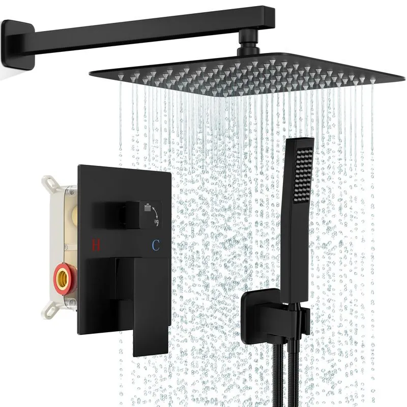 FPXRNG 10-inch Matte Black Rainfall Shower System