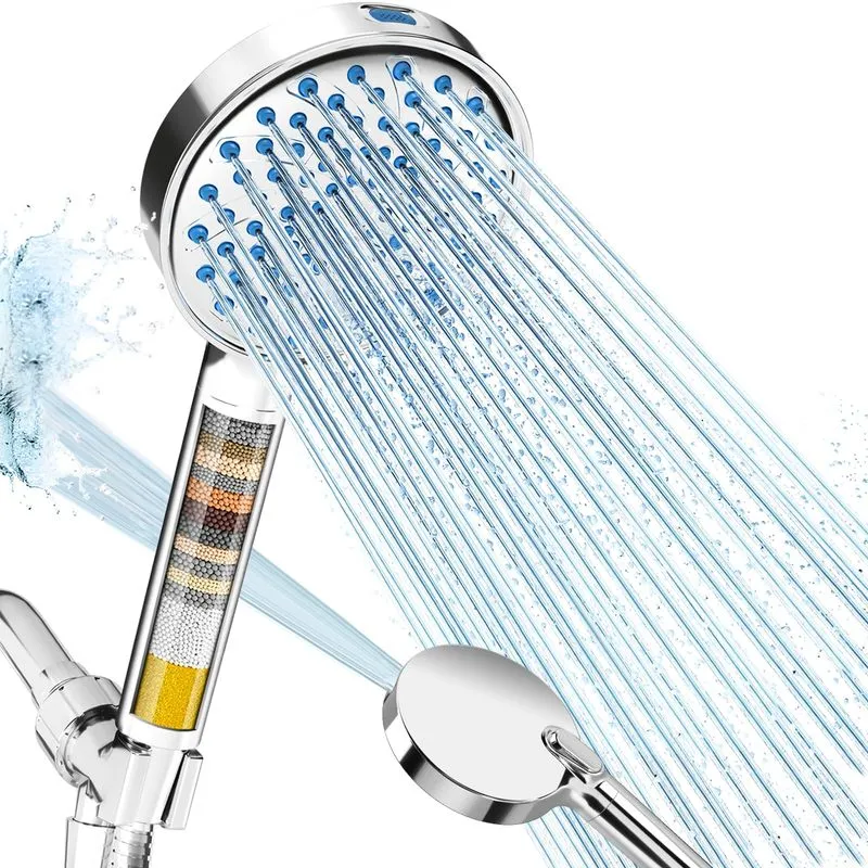 Cobbe Filtered Shower Head Chrome (Round, Built-in Power Wash)