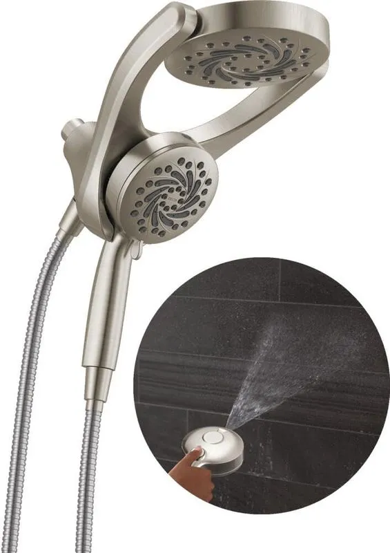 Delta HydroRain 2-in-1 Shower Head, Brushed Nickel