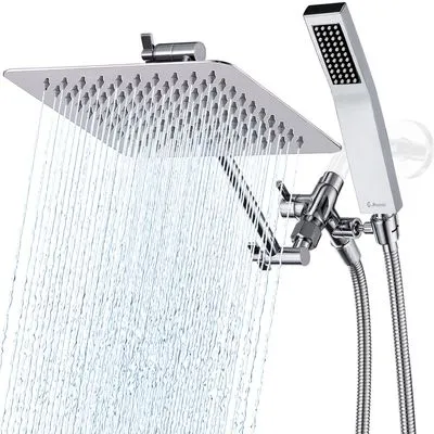 G-Promise 8 Inch Dual Square Shower Head Combo