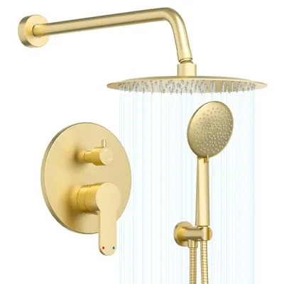 Gabrylly 10" Brushed Gold Shower System