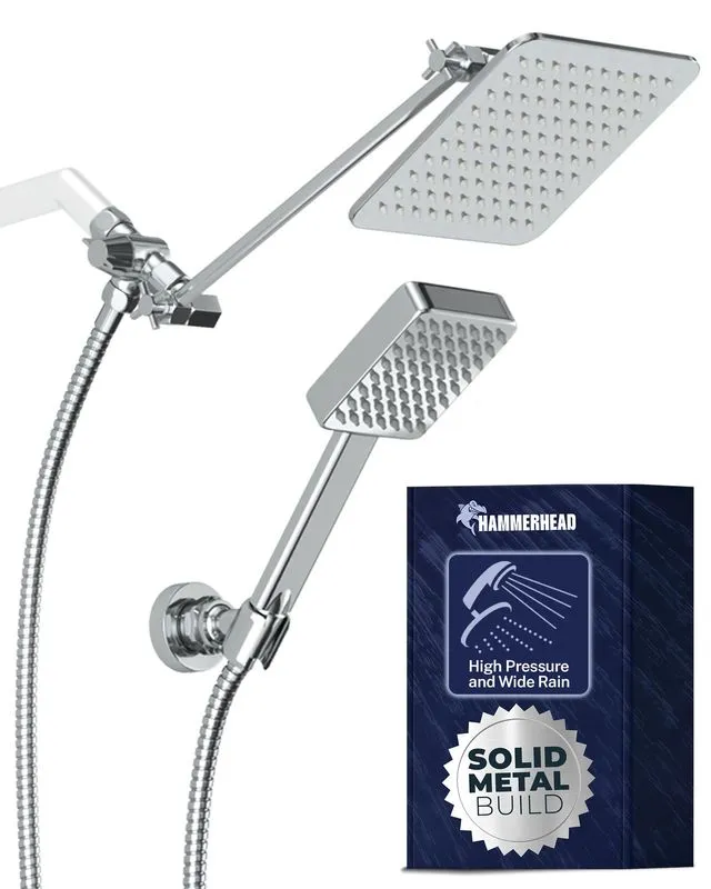 HammerHead Dual Shower Head Chrome 8"