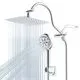 Hibbent 10" Square Chrome Shower Head Combo