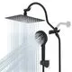 Hibbent 10" Square Matte Black Shower Head Combo