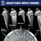 HOPOPRO 5-Mode High Pressure Shower Head 4 Inch Brushed Nickel - Image 1