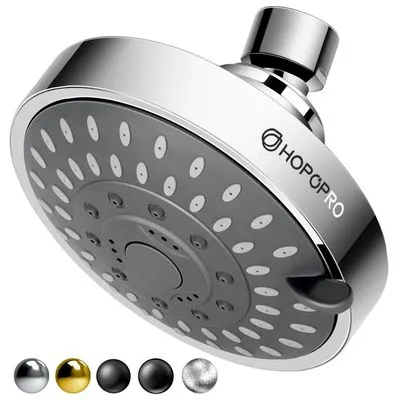 HOPOPRO 5-Mode High Pressure Shower Head - 4 Inch Chrome
