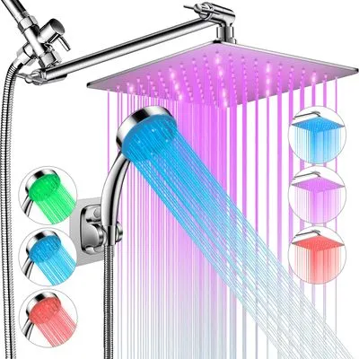 HUUKE 10" LED Color-Changing Shower Head Combo
