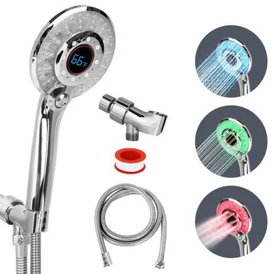 GINOOJY LED Temperature Display Shower Head 59"