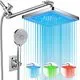 PinWin 8'' LED Dual Shower Head Chrome