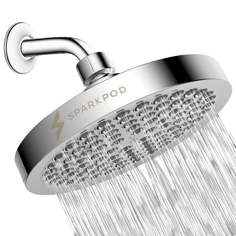 SparkPod Rainfall High Pressure Shower Head 6 Inch