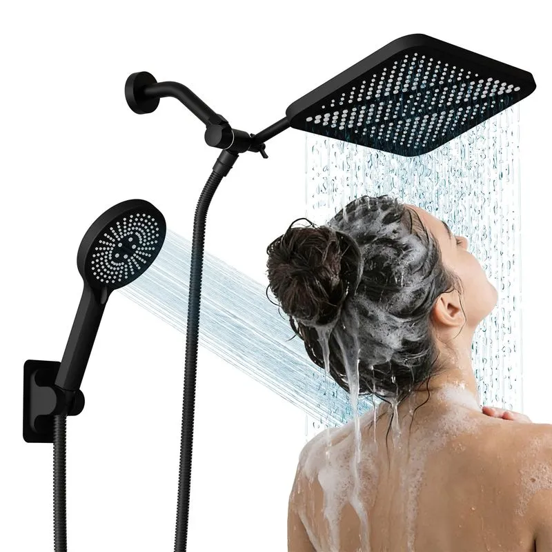 RFOUO Wide Rain Shower Head Matte Black
